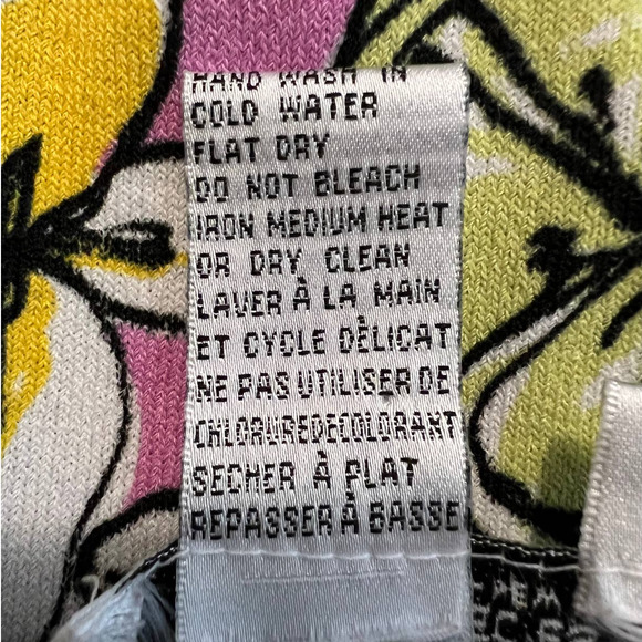 Joseph A Sweater in Pink Purple Yellow Three Quarter Sleeve Sweater Size Large - Picture 5 of 5